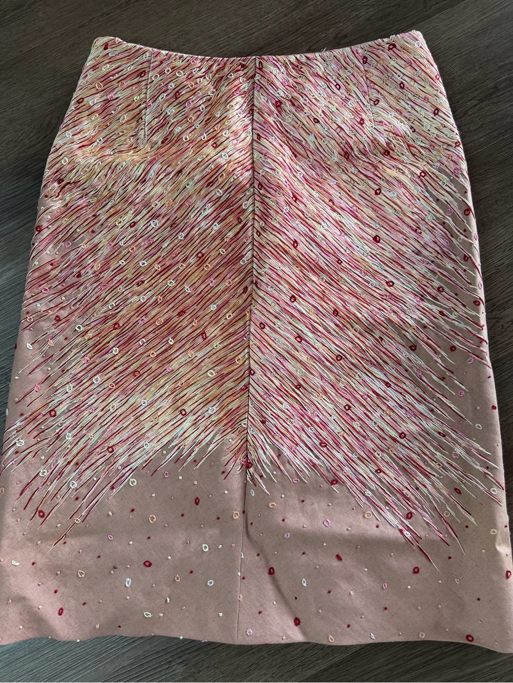 NWT Vintage Bill Blass Pink Multicolor Embroidered Pencil Skirt